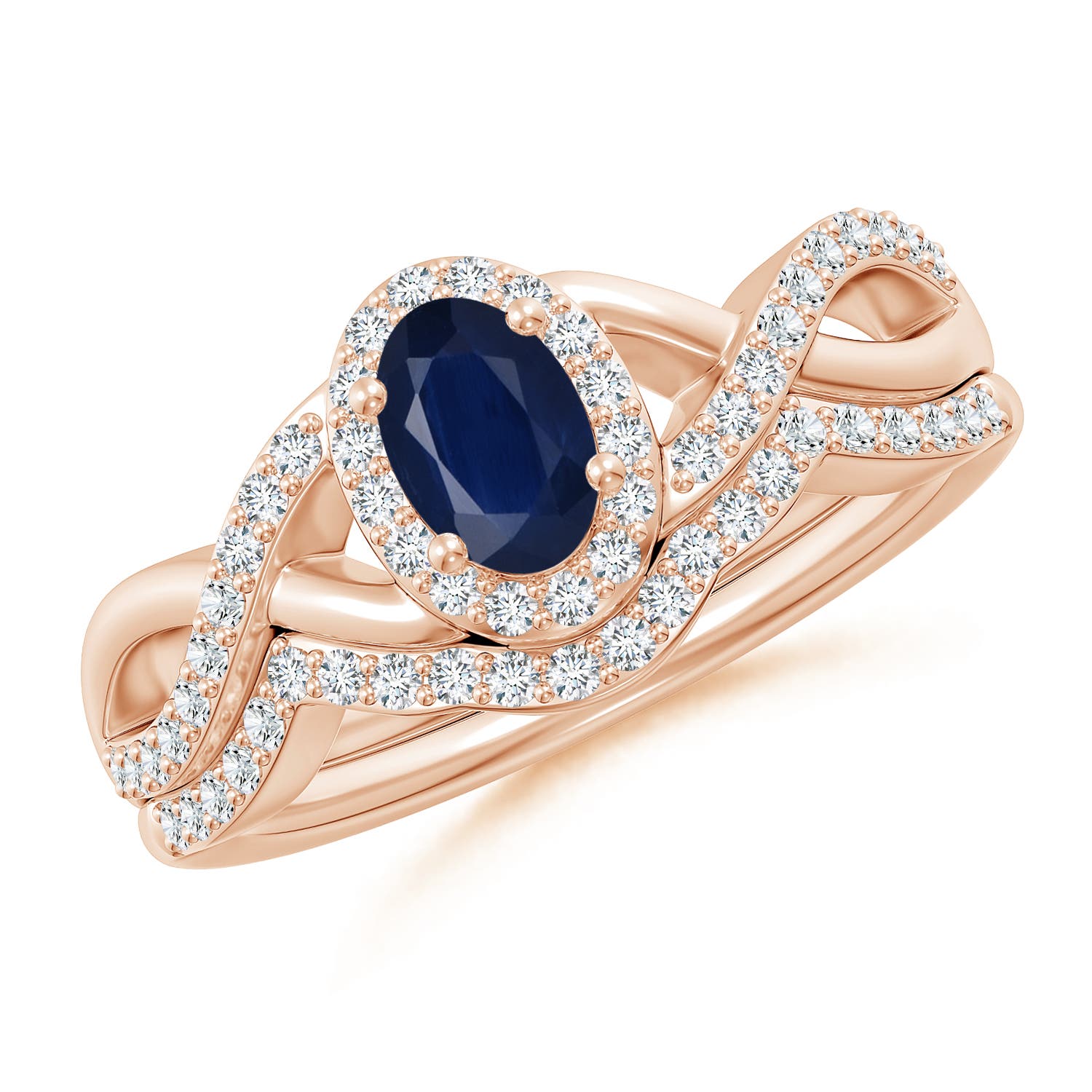 A - Blue Sapphire / 0.95 CT / 14 KT Rose Gold