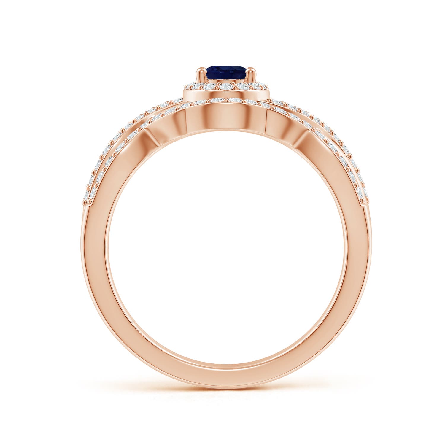 A - Blue Sapphire / 0.95 CT / 14 KT Rose Gold