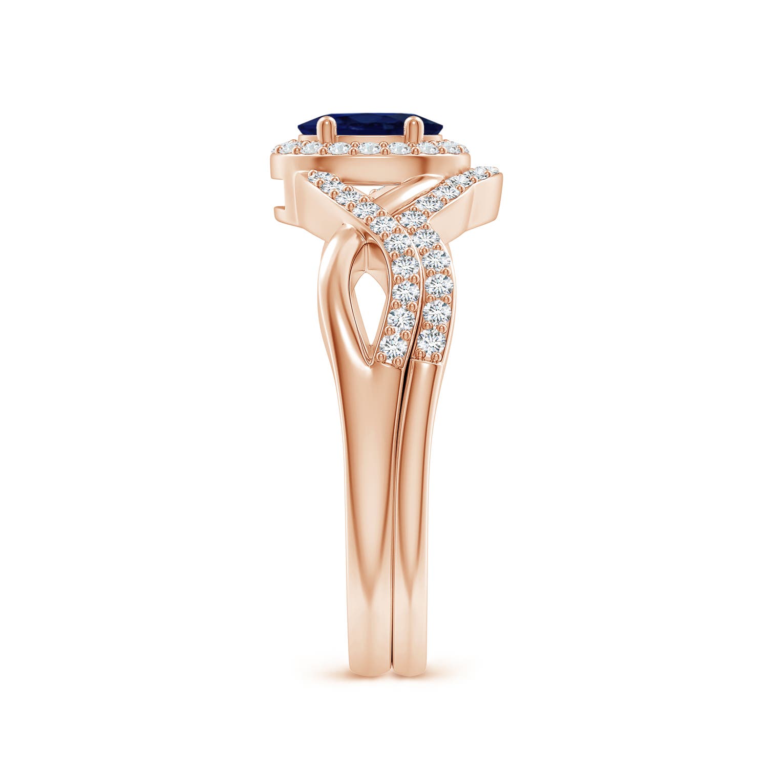 A - Blue Sapphire / 0.95 CT / 14 KT Rose Gold