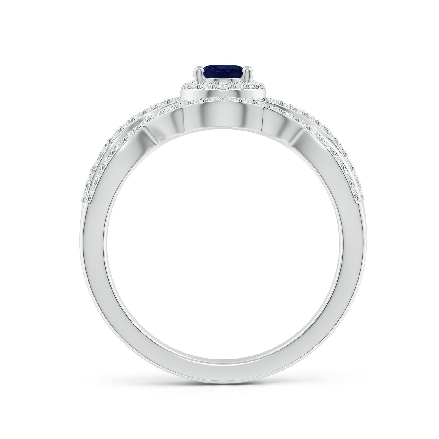 A - Blue Sapphire / 0.95 CT / 14 KT White Gold