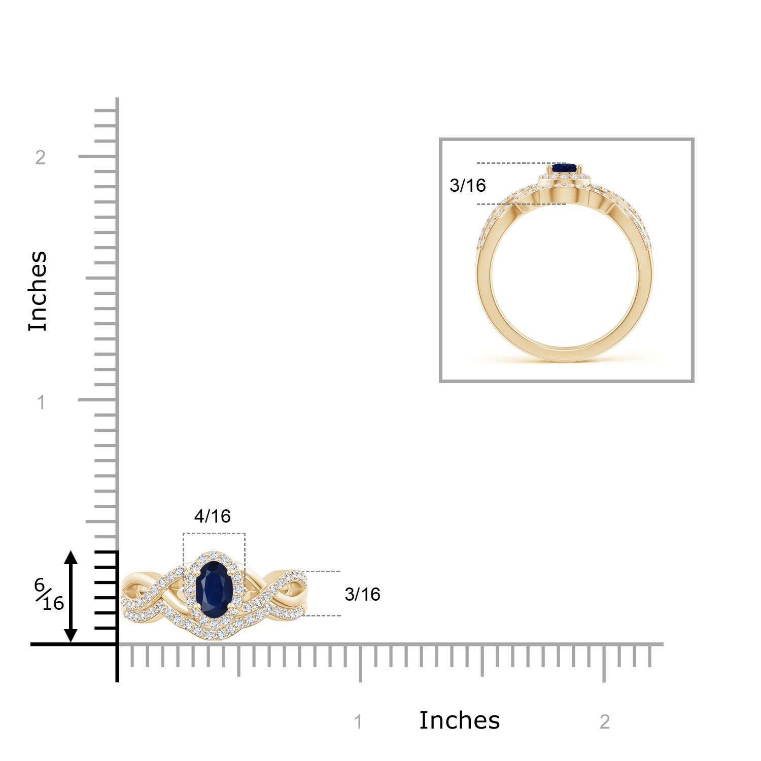 A - Blue Sapphire / 0.95 CT / 14 KT Yellow Gold