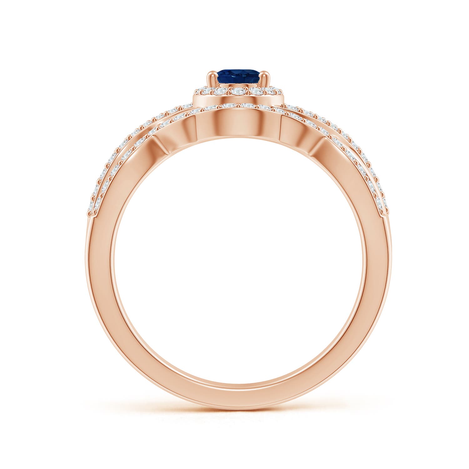 AA - Blue Sapphire / 0.95 CT / 14 KT Rose Gold