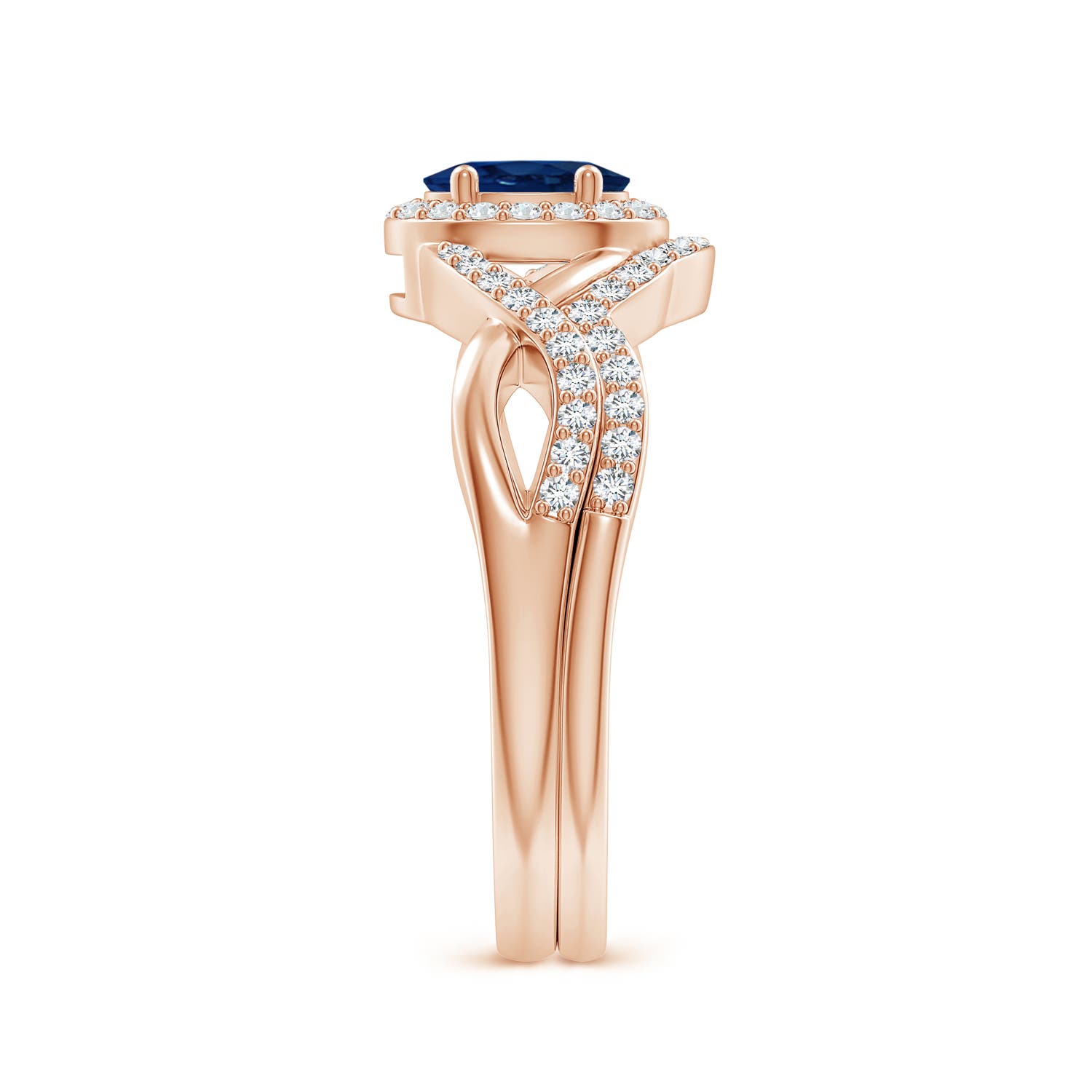 AA - Blue Sapphire / 0.95 CT / 14 KT Rose Gold