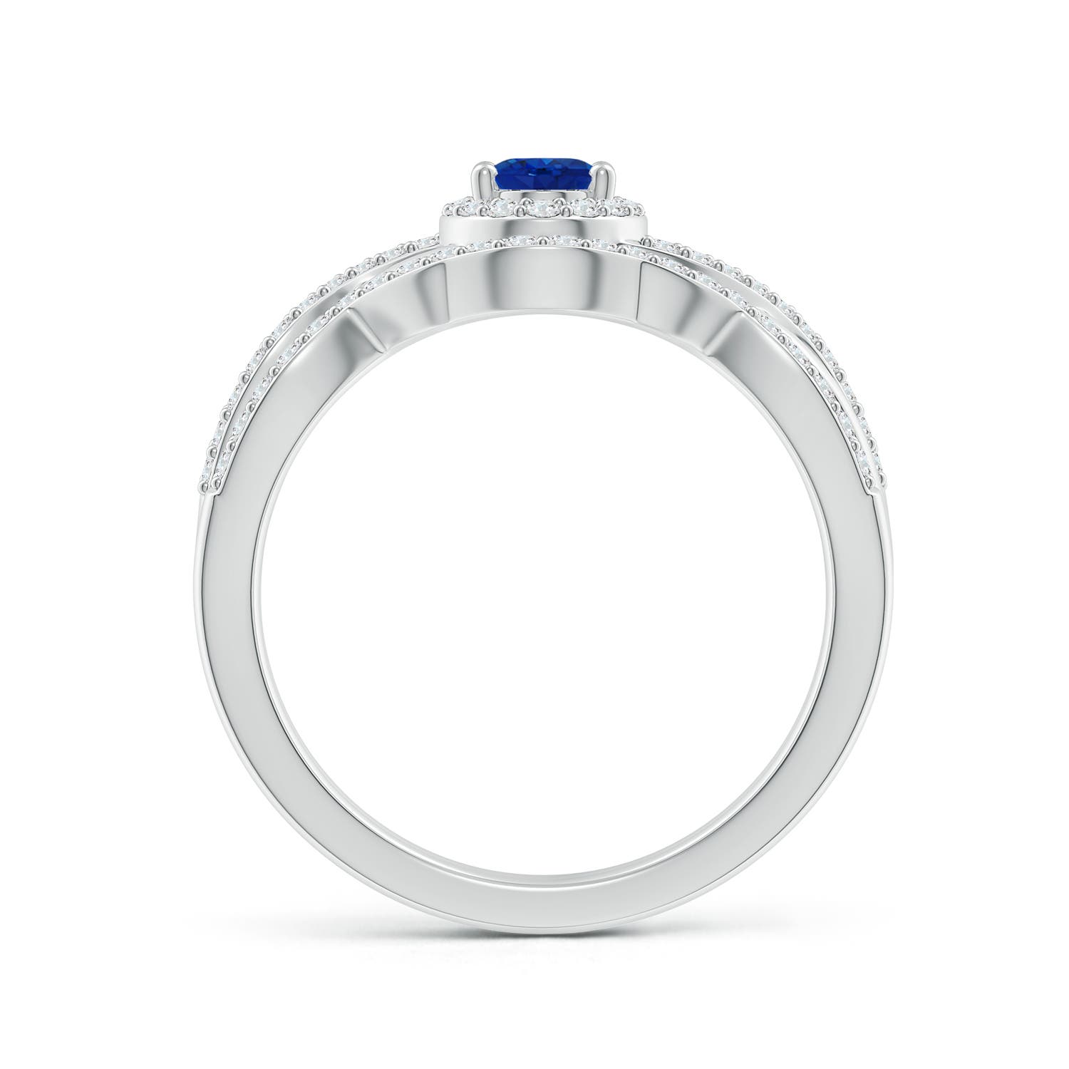 AAA - Blue Sapphire / 0.95 CT / 14 KT White Gold