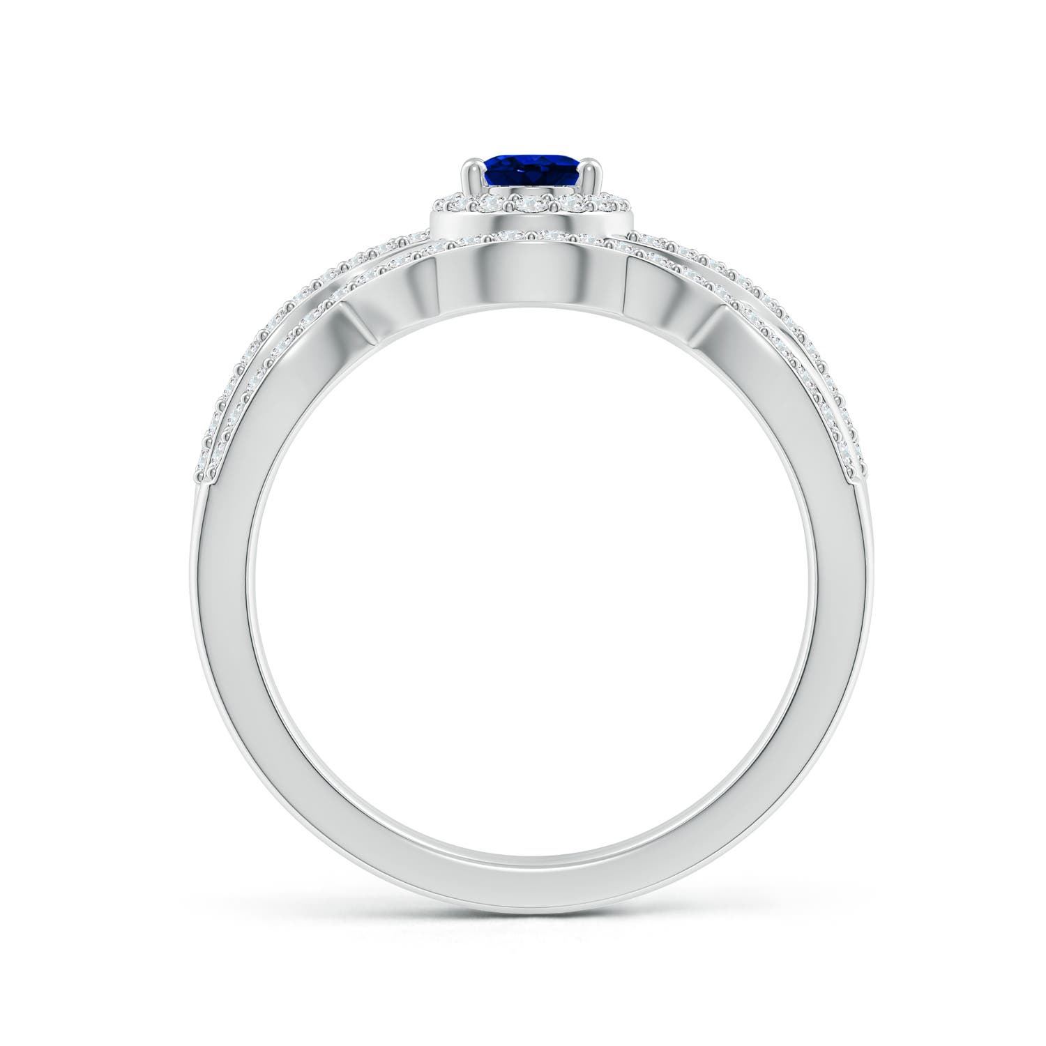 AAAA - Blue Sapphire / 0.95 CT / 14 KT White Gold