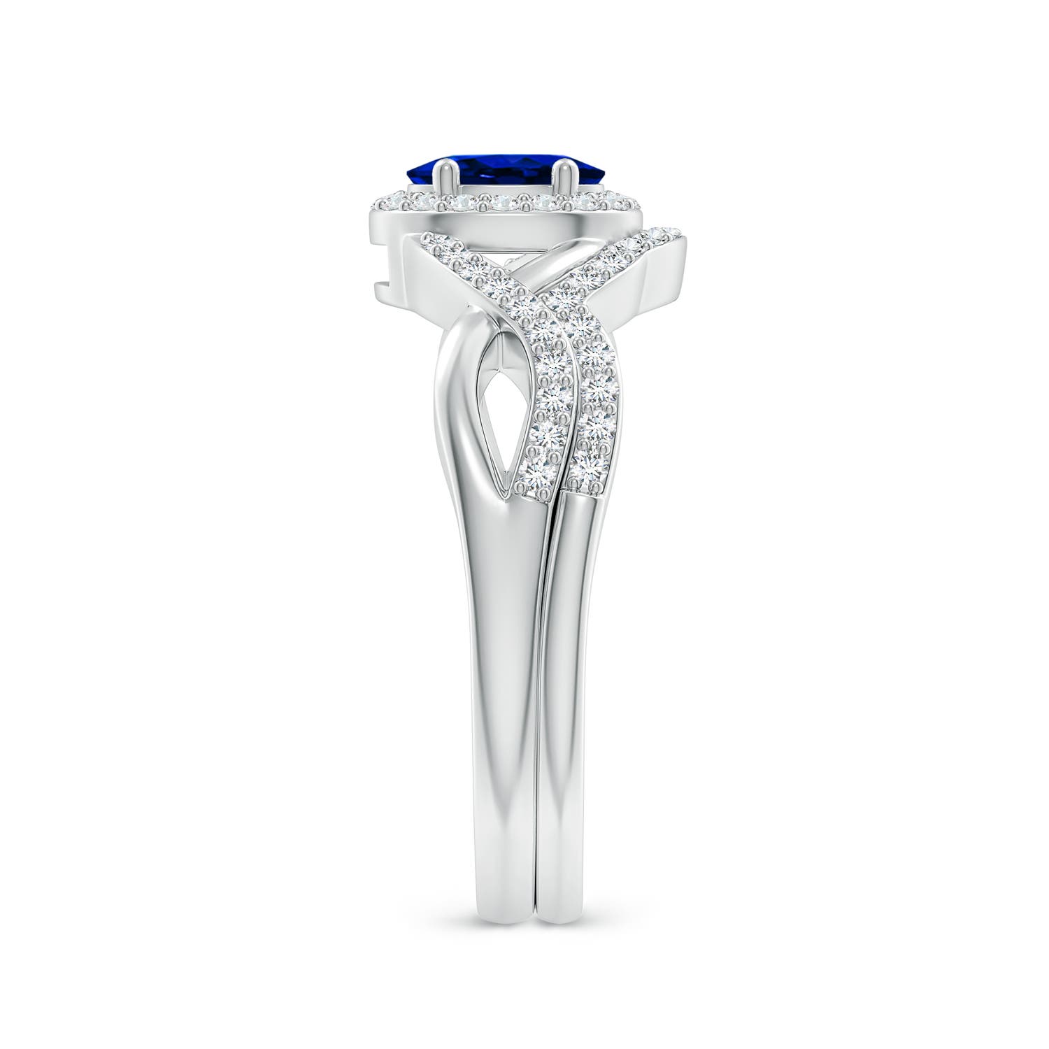 AAAA - Blue Sapphire / 0.95 CT / 14 KT White Gold