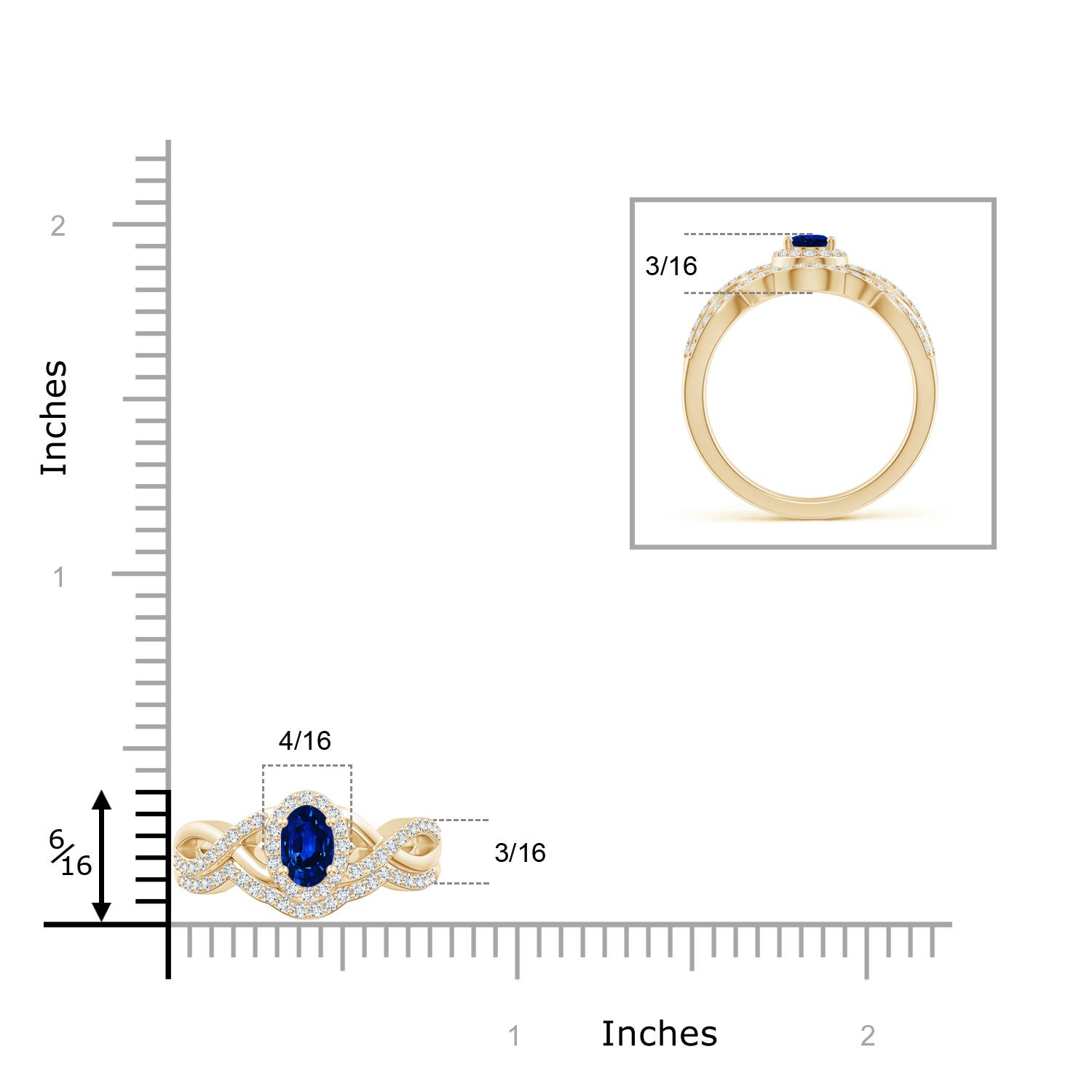 AAAA - Blue Sapphire / 0.95 CT / 14 KT Yellow Gold