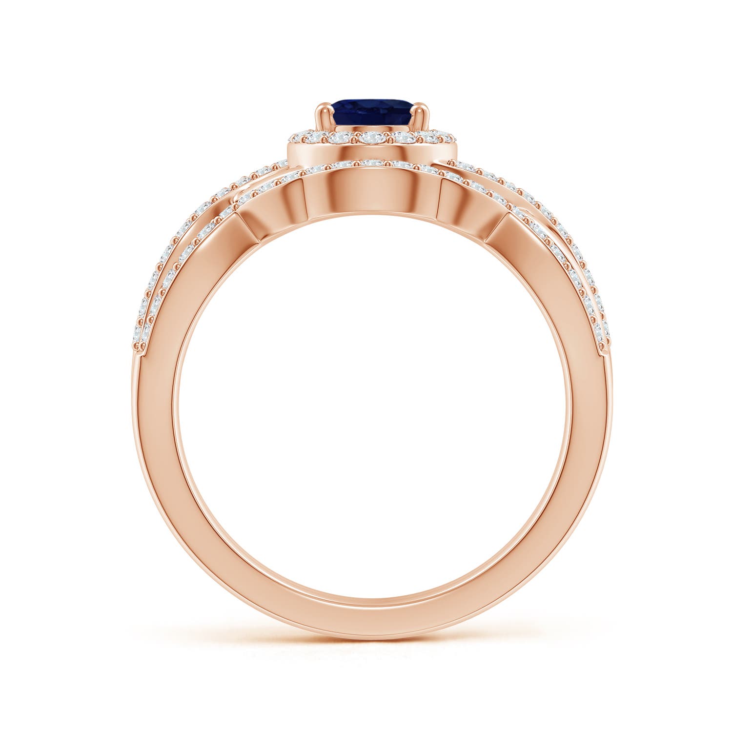 A - Blue Sapphire / 1.32 CT / 14 KT Rose Gold