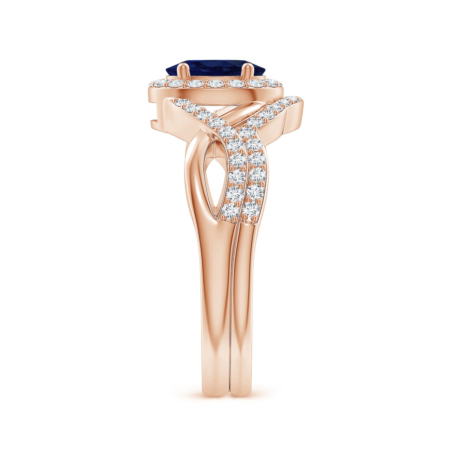 A - Blue Sapphire / 1.32 CT / 14 KT Rose Gold