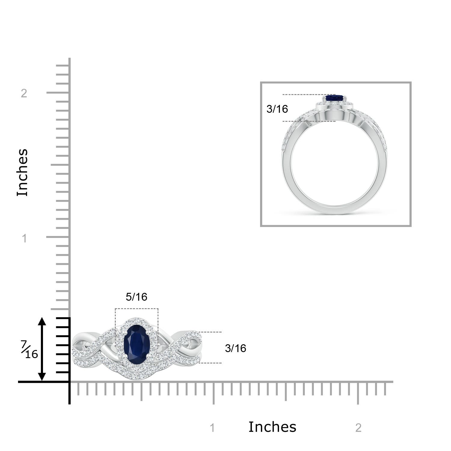 A - Blue Sapphire / 1.32 CT / 14 KT White Gold