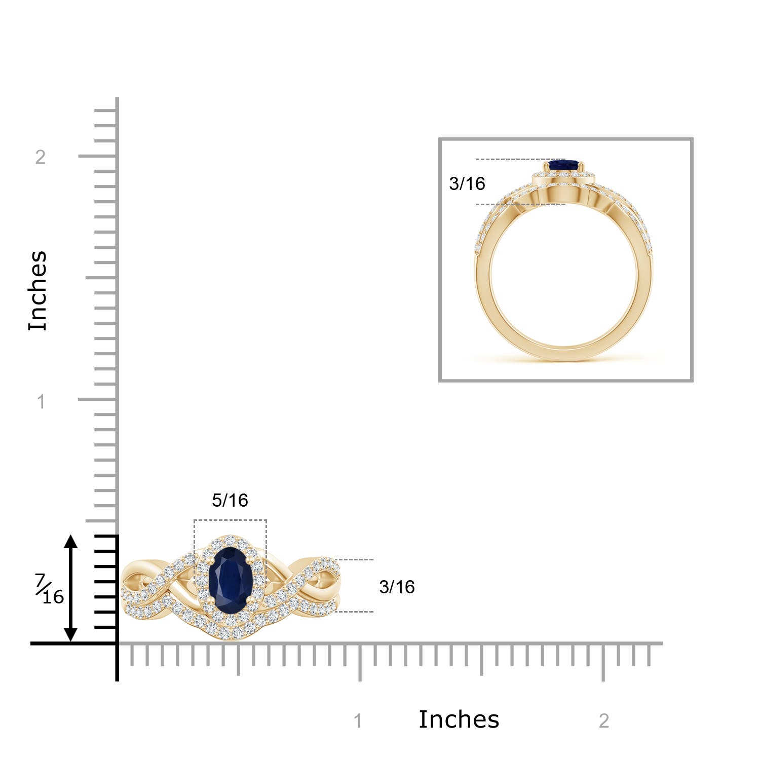 A - Blue Sapphire / 1.32 CT / 14 KT Yellow Gold