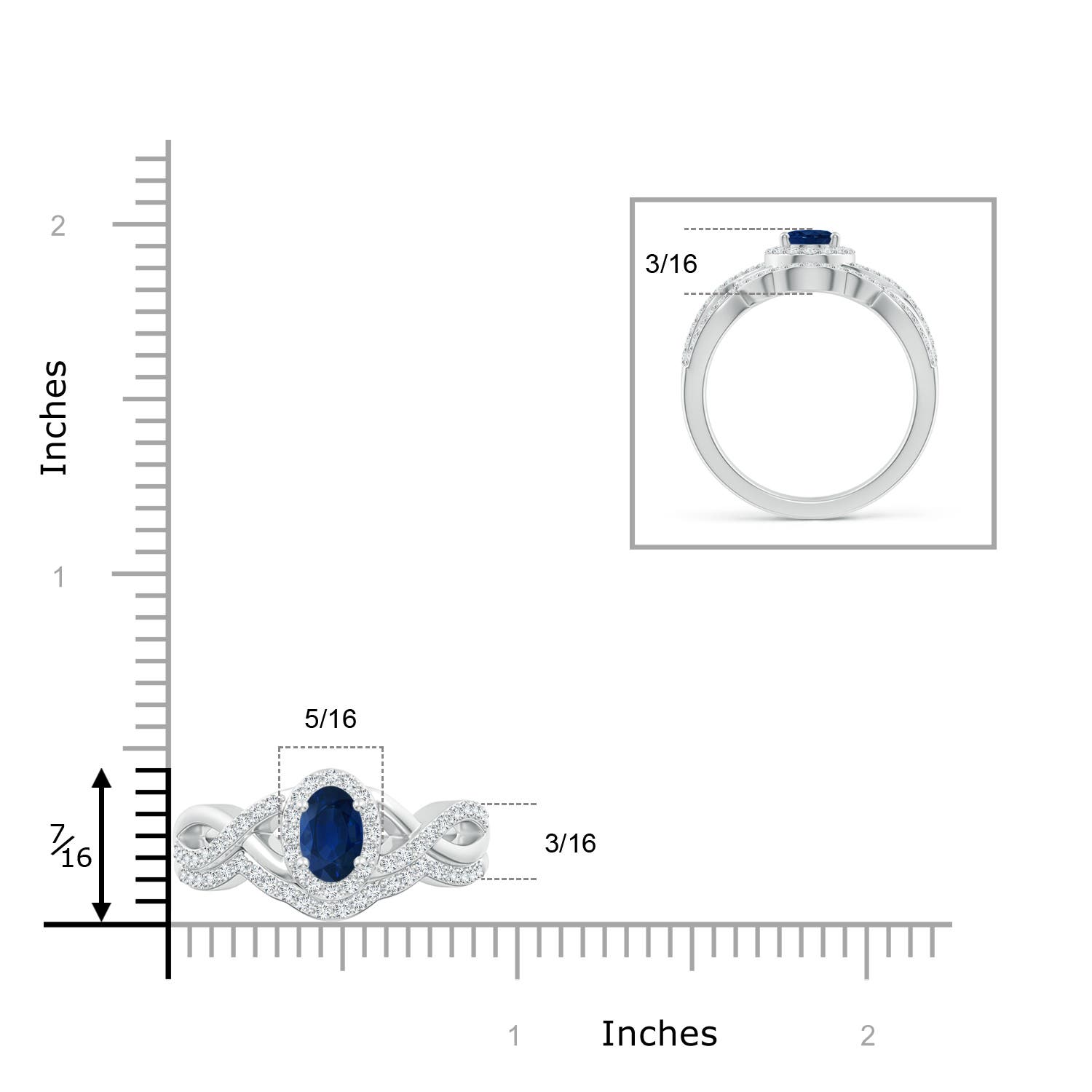 AA - Blue Sapphire / 1.32 CT / 14 KT White Gold