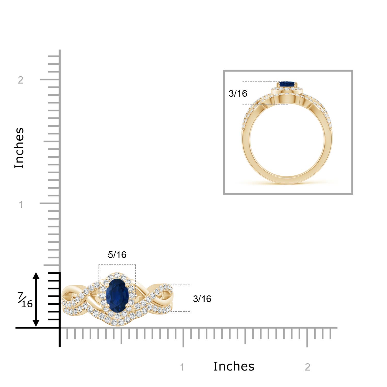 AA - Blue Sapphire / 1.32 CT / 14 KT Yellow Gold