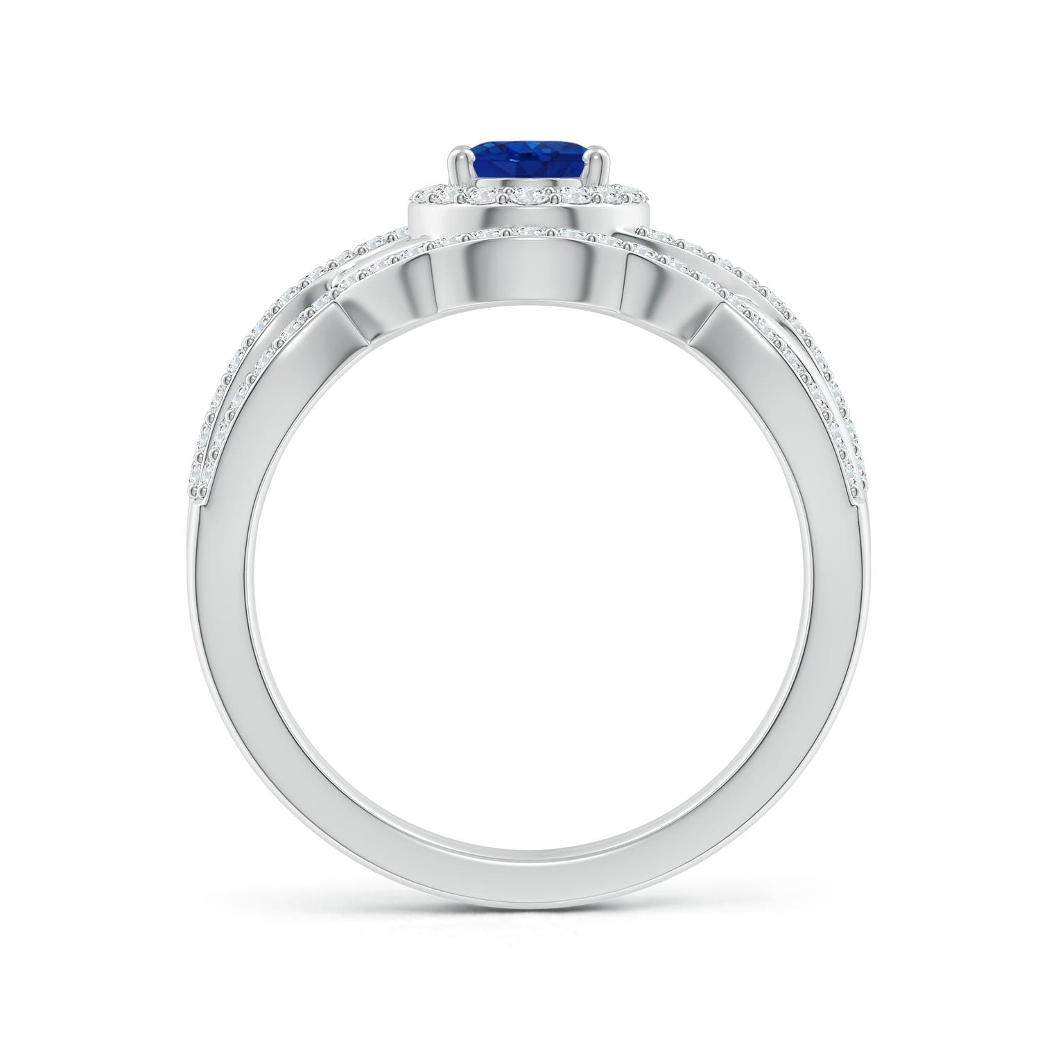 AAA - Blue Sapphire / 1.32 CT / 14 KT White Gold