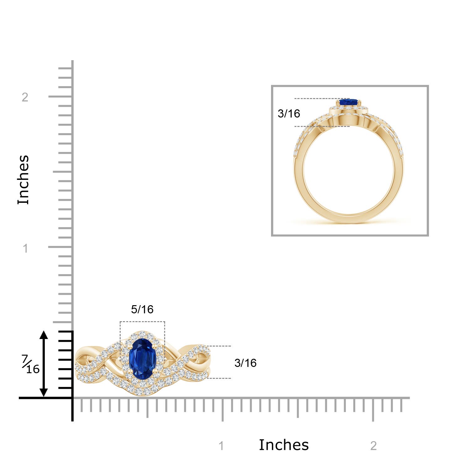 AAA - Blue Sapphire / 1.32 CT / 14 KT Yellow Gold