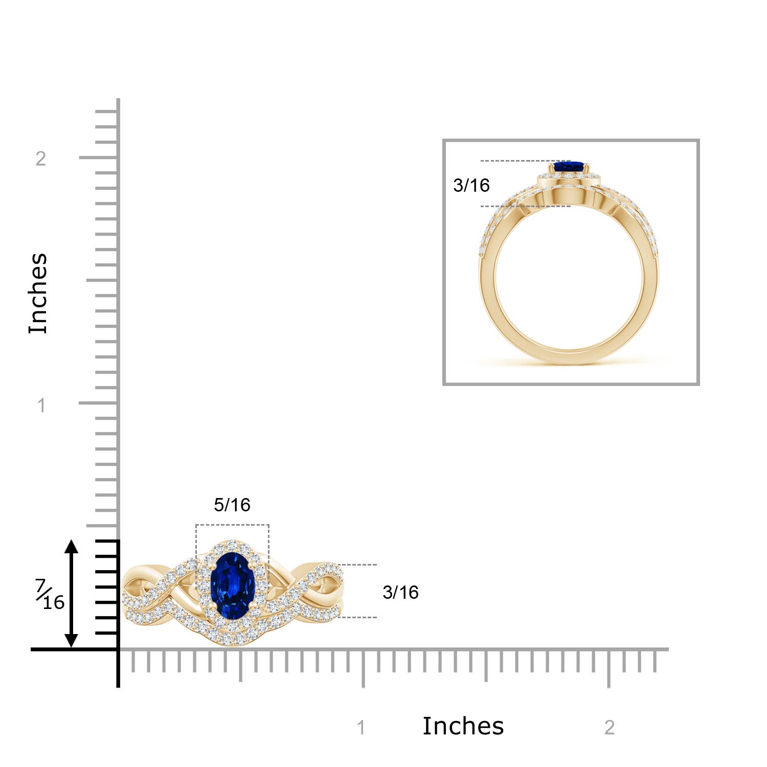 AAAA - Blue Sapphire / 1.32 CT / 14 KT Yellow Gold