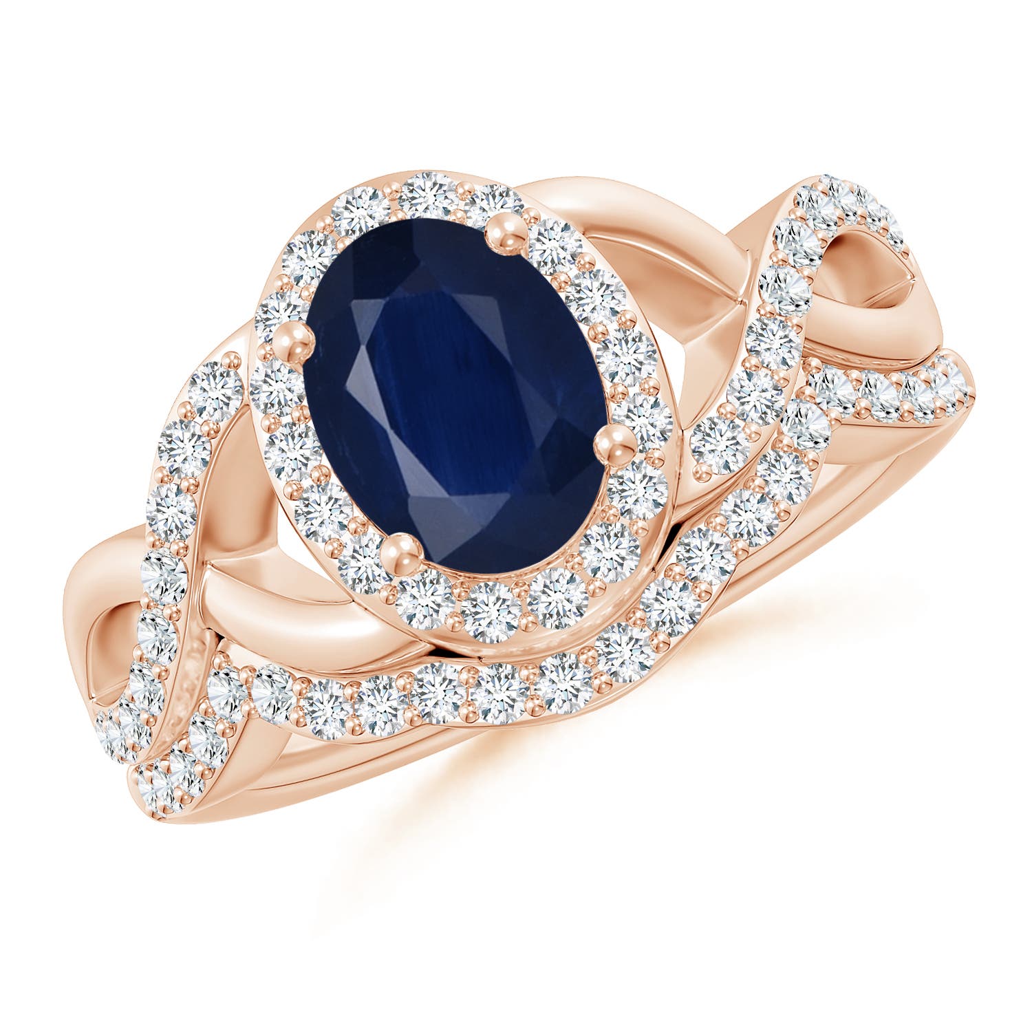 A - Blue Sapphire / 2.13 CT / 14 KT Rose Gold