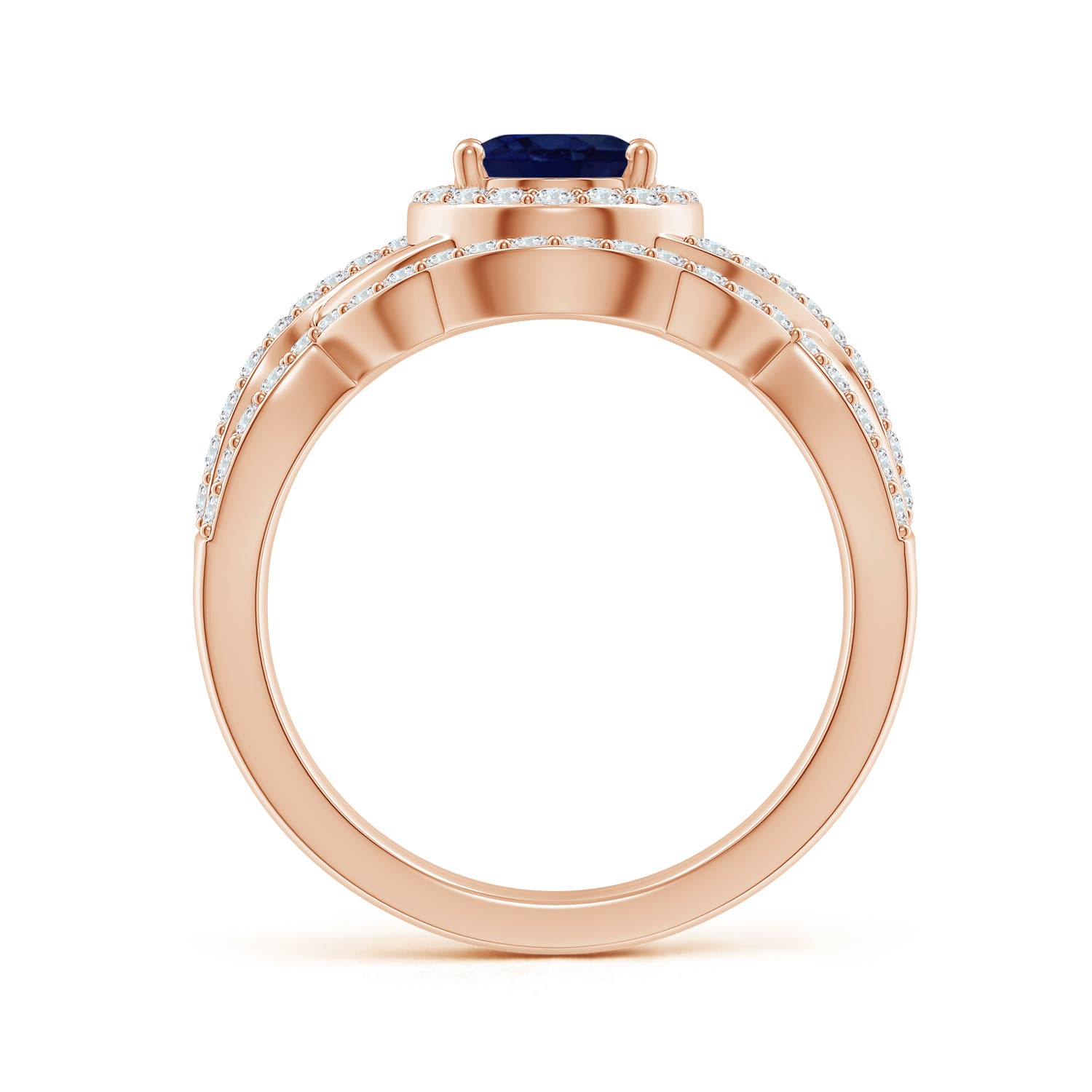 A - Blue Sapphire / 2.13 CT / 14 KT Rose Gold