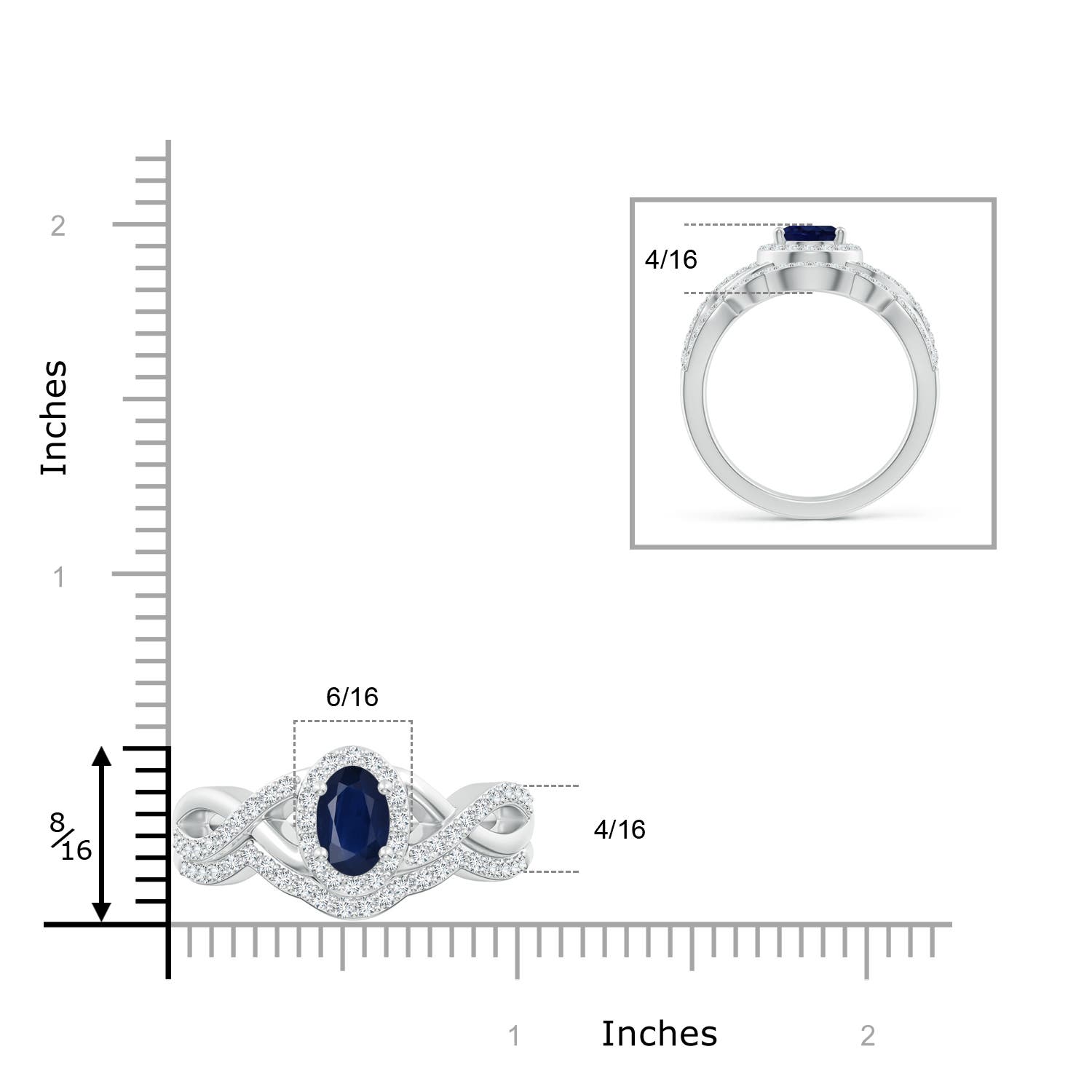 A - Blue Sapphire / 2.13 CT / 14 KT White Gold