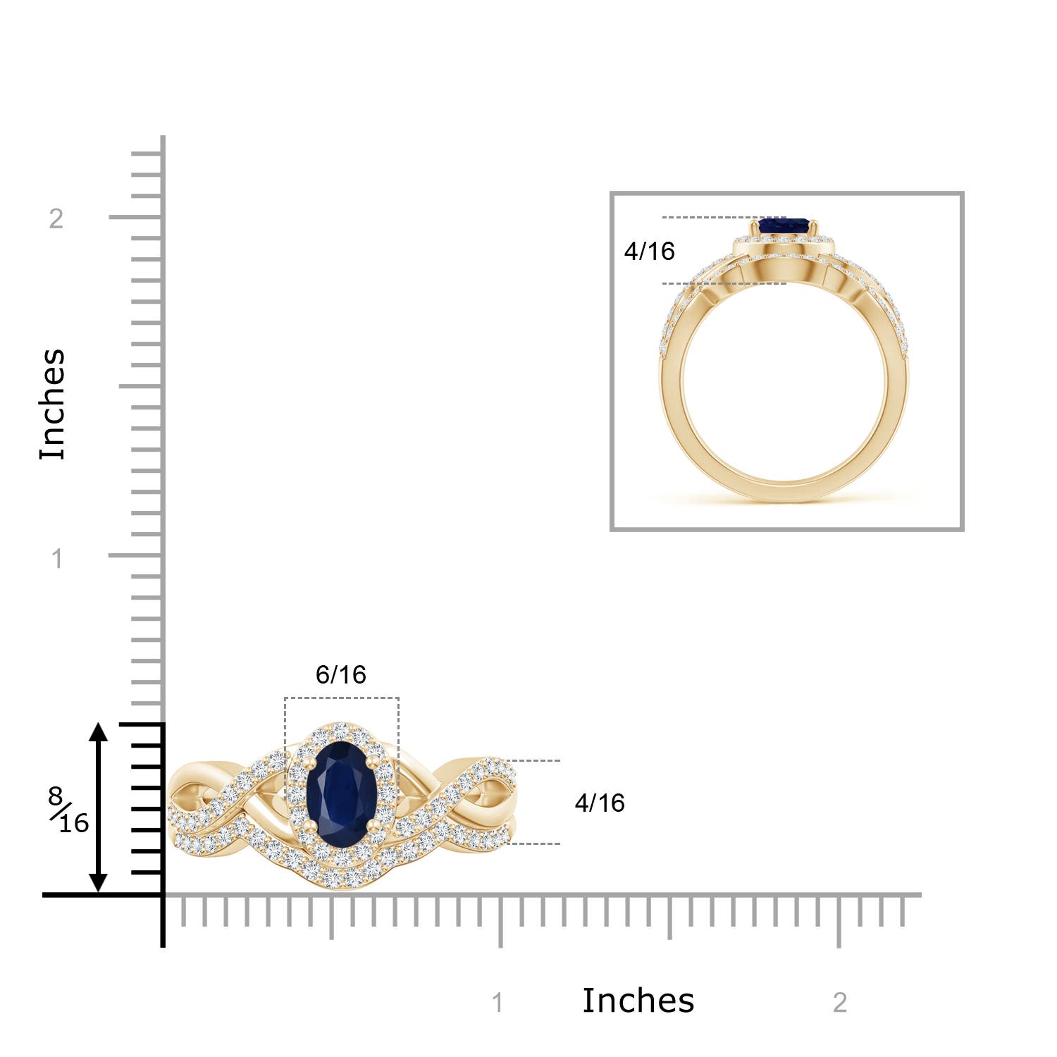 A - Blue Sapphire / 2.13 CT / 14 KT Yellow Gold