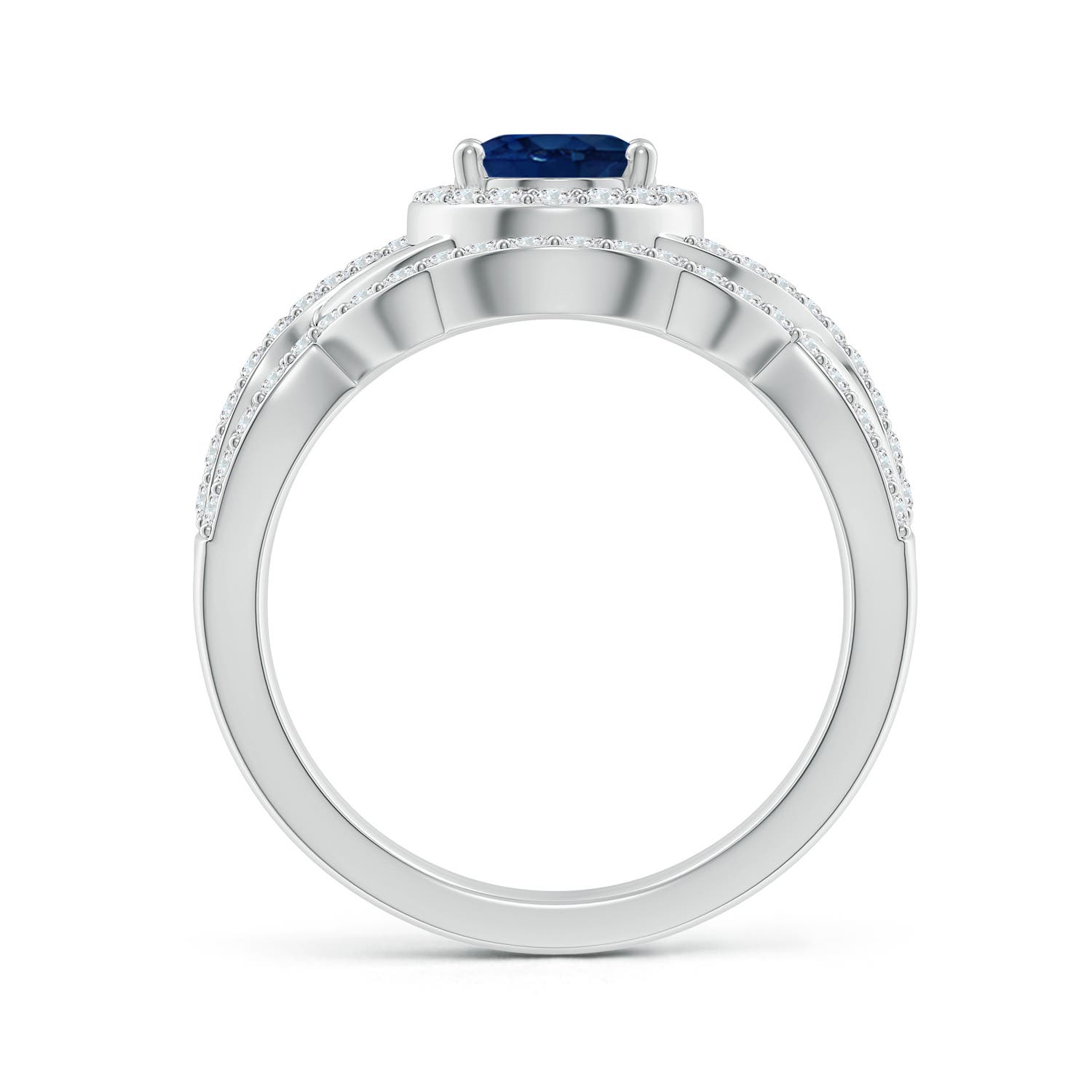 AA - Blue Sapphire / 2.13 CT / 14 KT White Gold