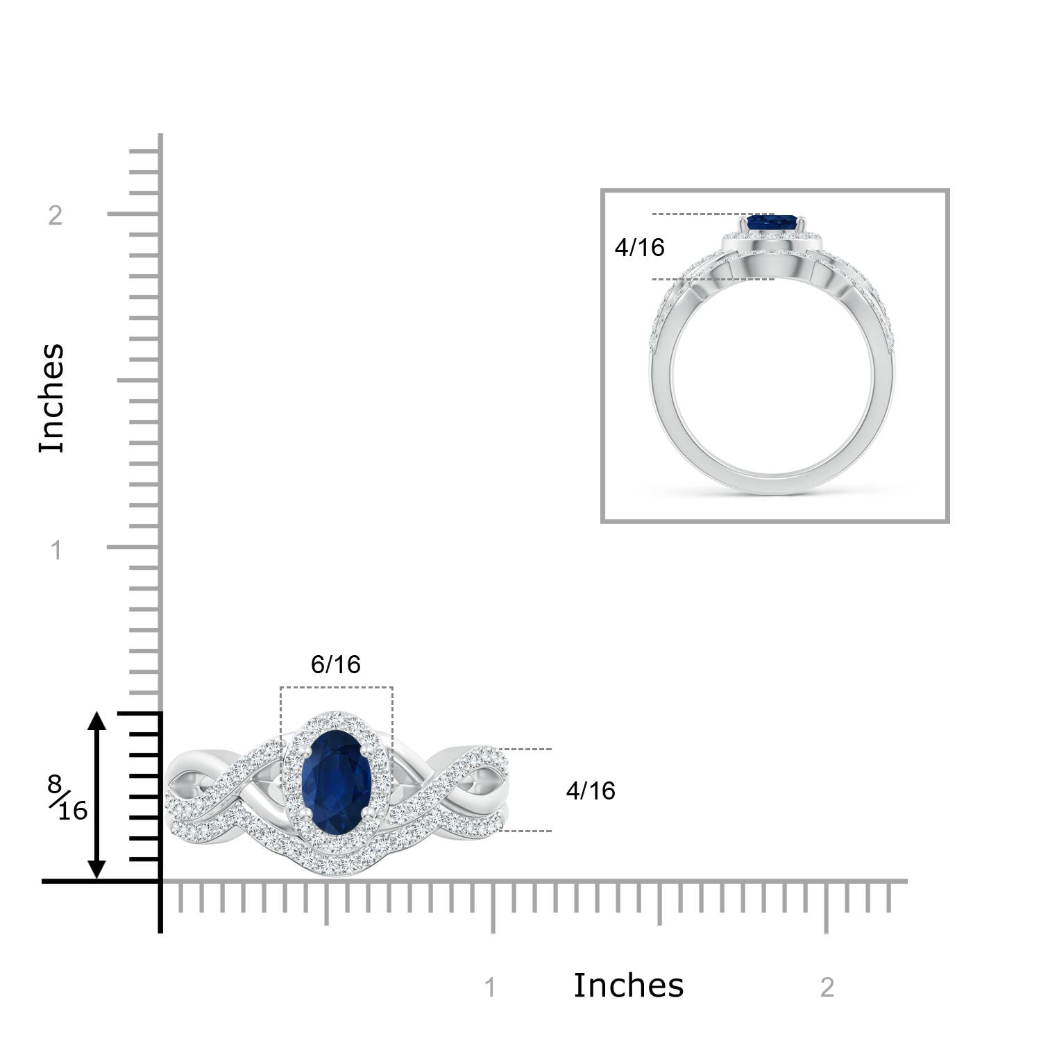 AA - Blue Sapphire / 2.13 CT / 14 KT White Gold