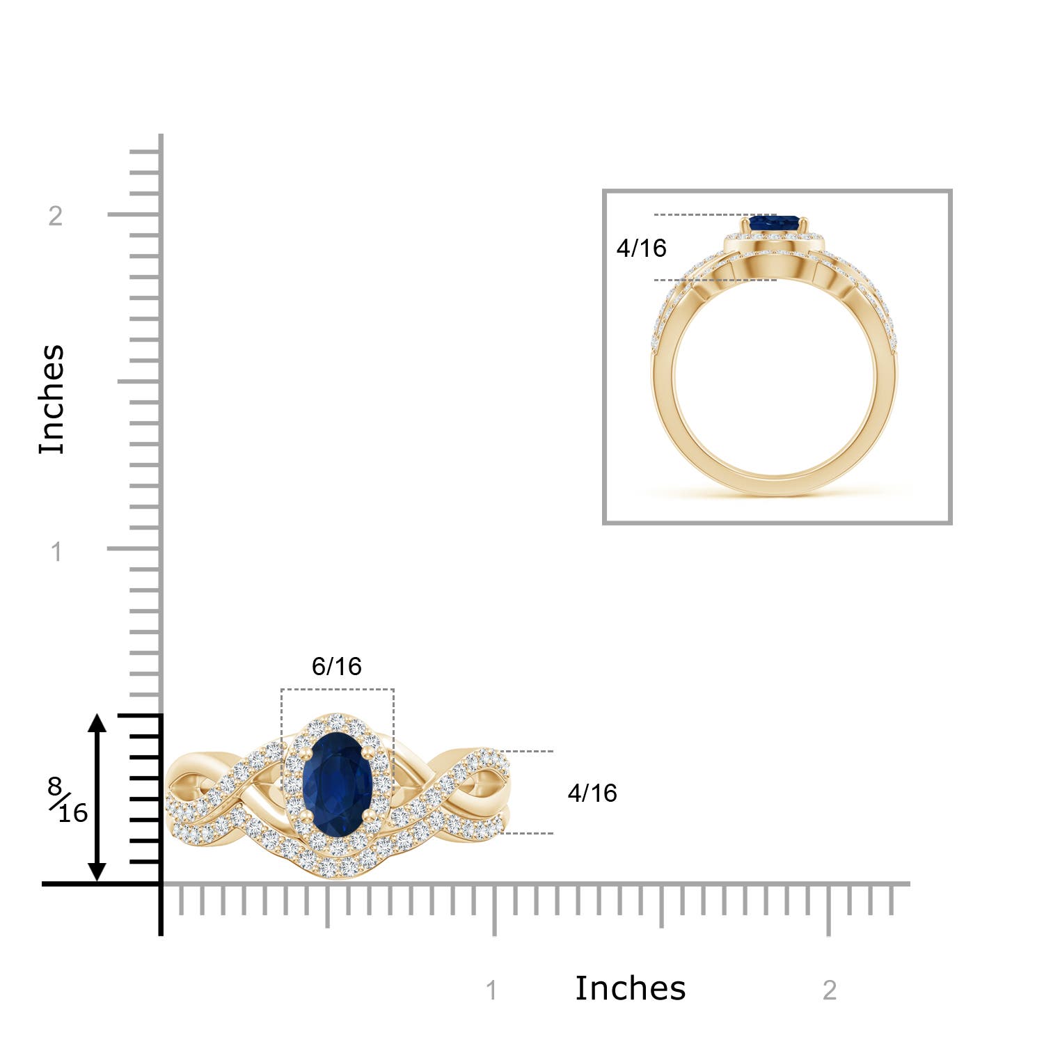 AA - Blue Sapphire / 2.13 CT / 14 KT Yellow Gold