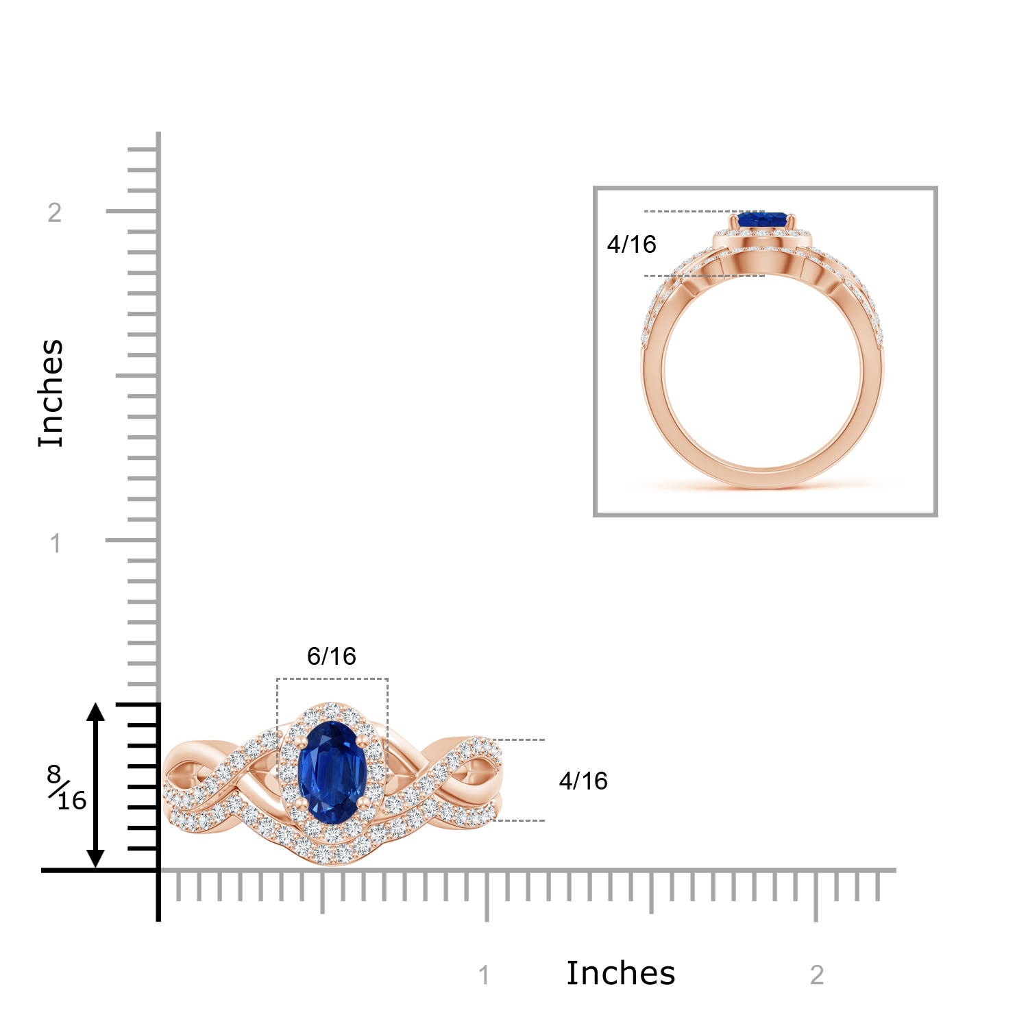 AAA - Blue Sapphire / 2.13 CT / 14 KT Rose Gold