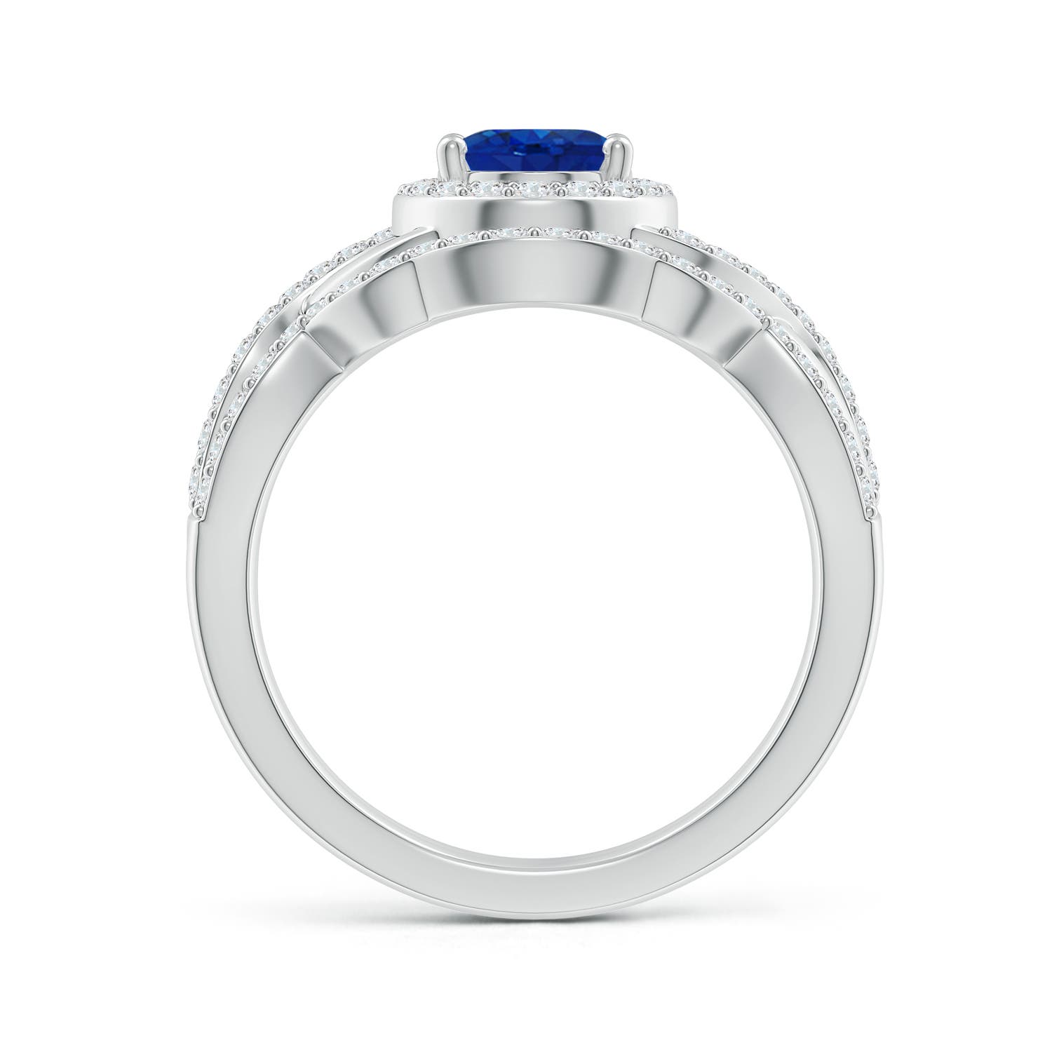 AAA - Blue Sapphire / 2.13 CT / 14 KT White Gold