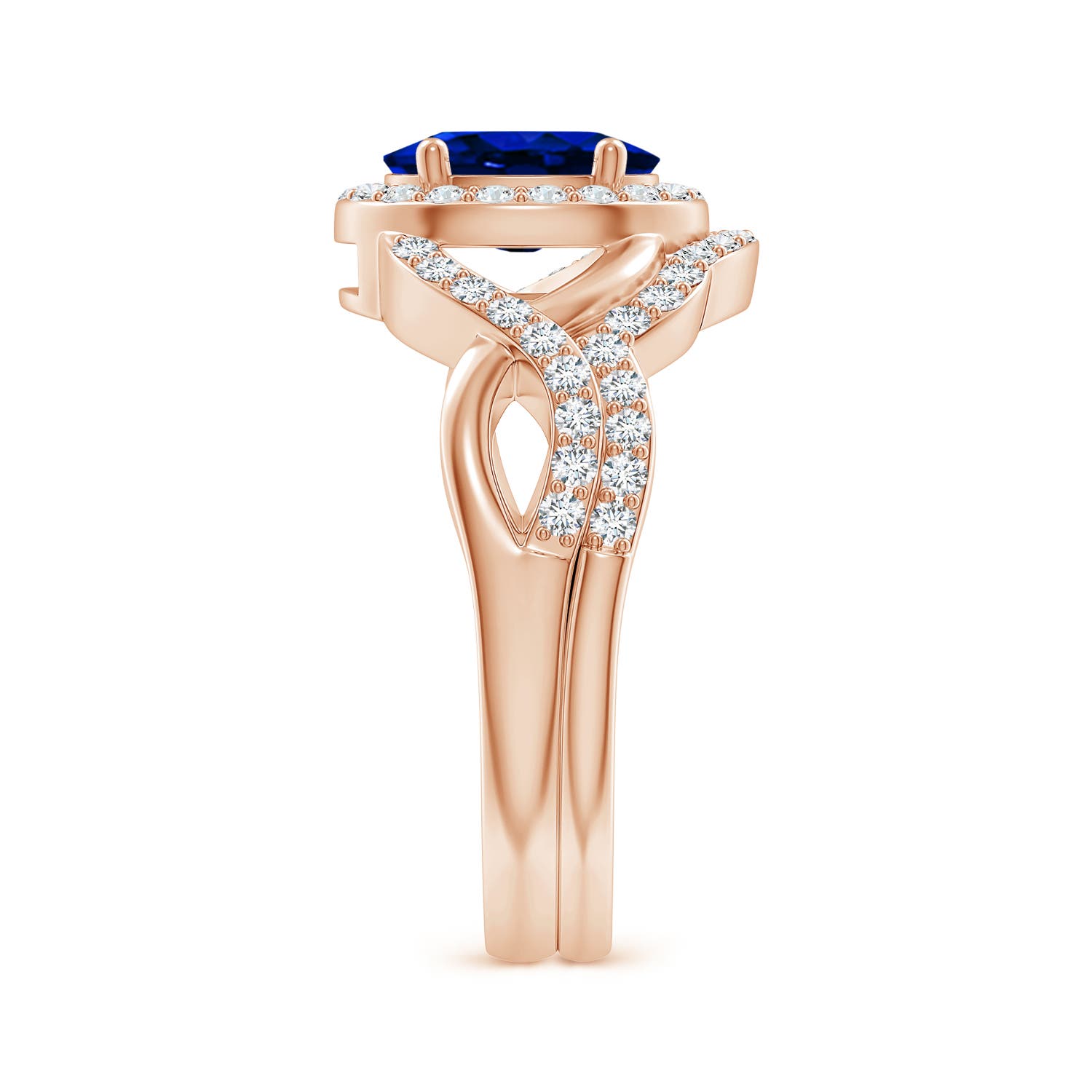 AAAA - Blue Sapphire / 2.13 CT / 14 KT Rose Gold