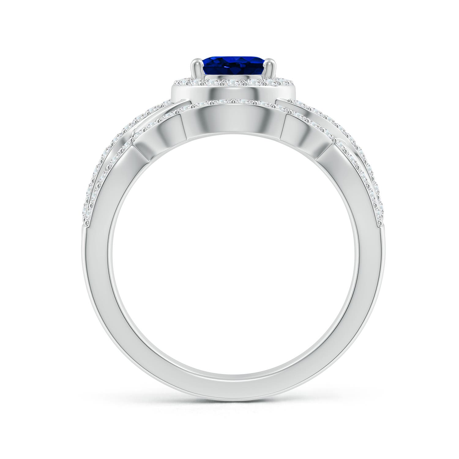 AAAA - Blue Sapphire / 2.13 CT / 14 KT White Gold