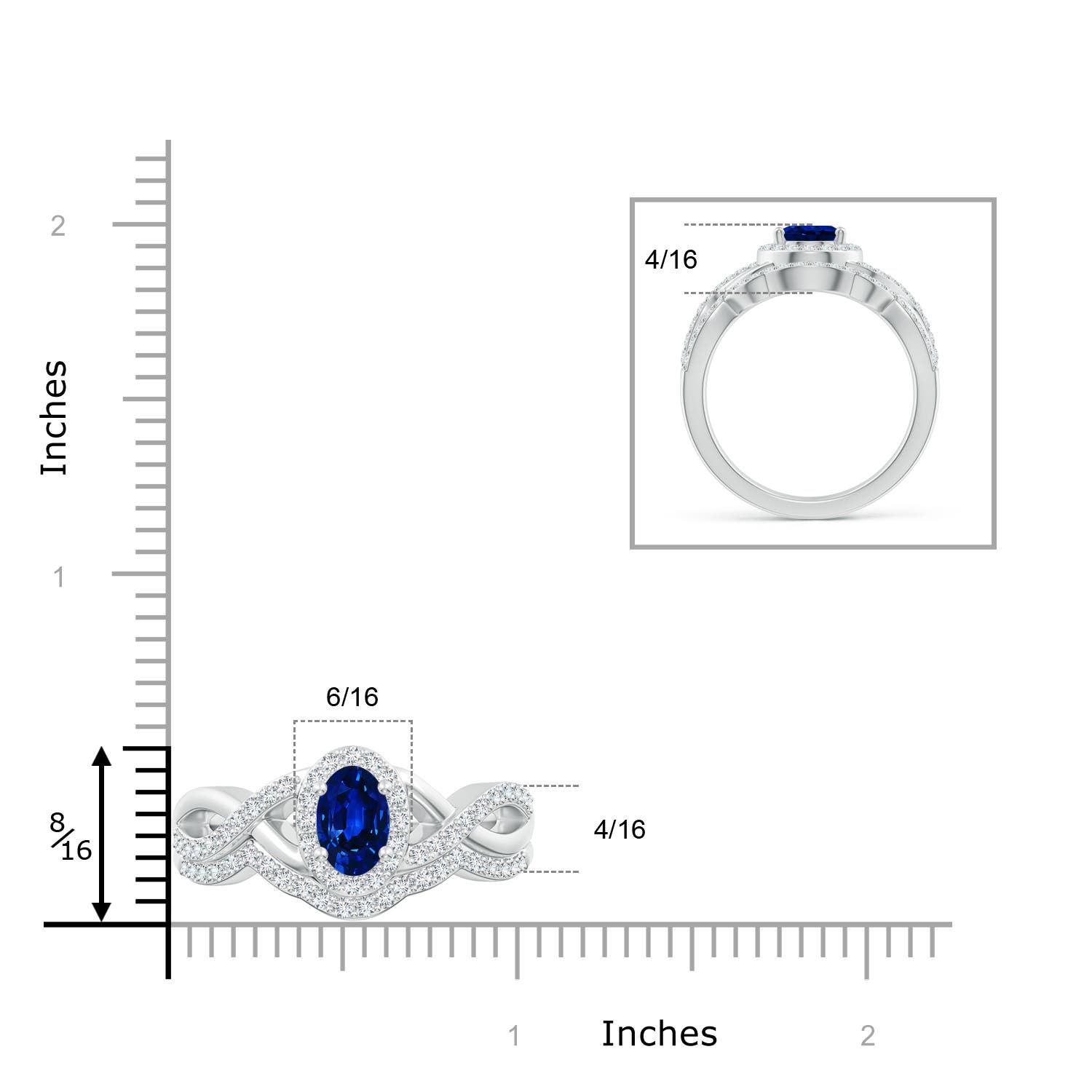 AAAA - Blue Sapphire / 2.13 CT / 14 KT White Gold