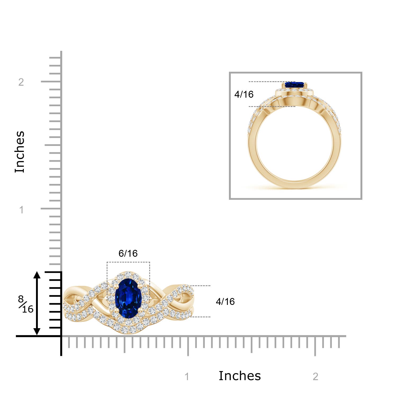 AAAA - Blue Sapphire / 2.13 CT / 14 KT Yellow Gold