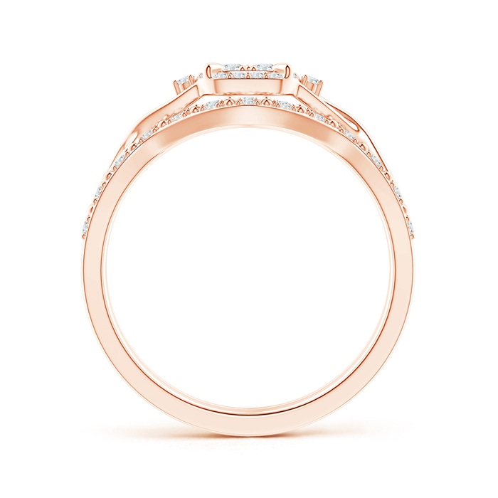 1.8mm GHVS Interlaced Quad Diamond Cushion Halo Bridal Set in Rose Gold side-1