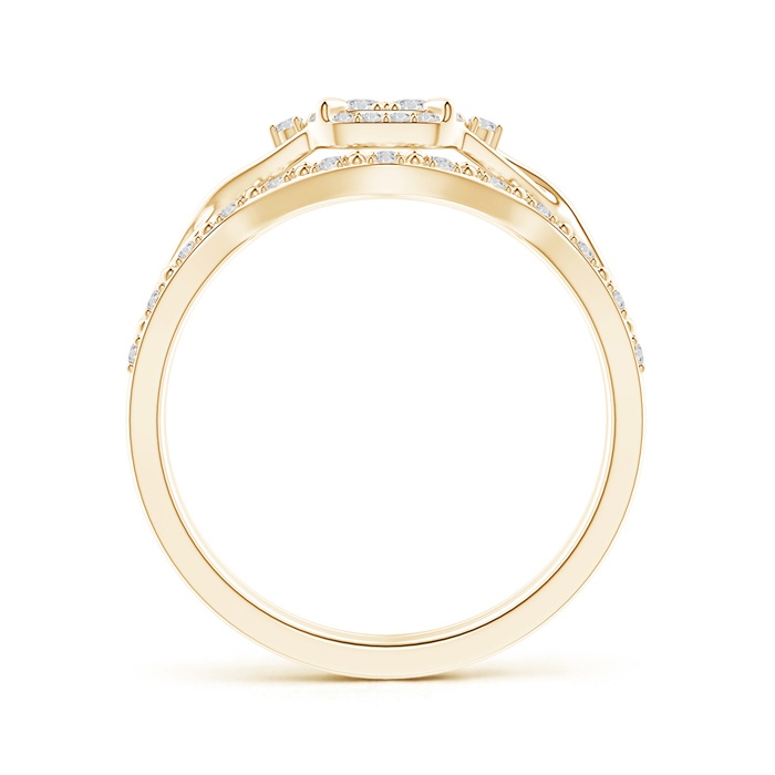 1.8mm HSI2 Interlaced Quad Diamond Cushion Halo Bridal Set in Yellow Gold side-1