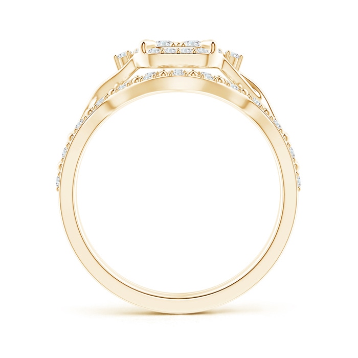 2.2mm GHVS Interlaced Quad Diamond Cushion Halo Bridal Set in Yellow Gold side-1