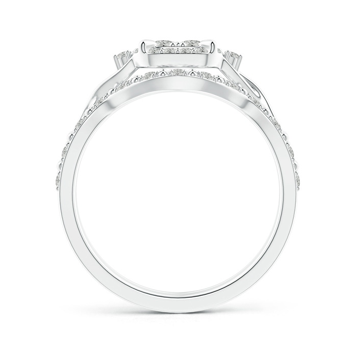 2.2mm JI2 Interlaced Quad Diamond Cushion Halo Bridal Set in P950 Platinum side-1