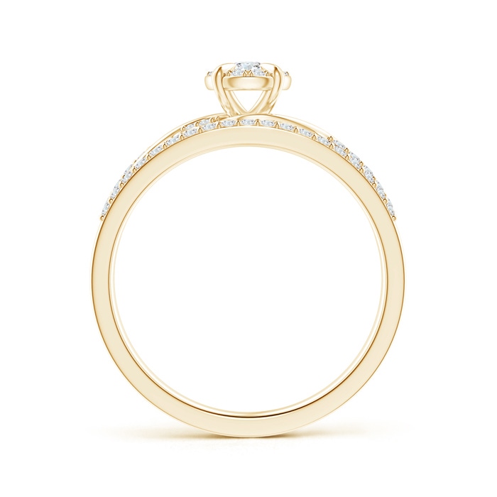 2.9mm GHVS Interlaced Infinity Diamond Bypass Halo Bridal Set in Yellow Gold side-1
