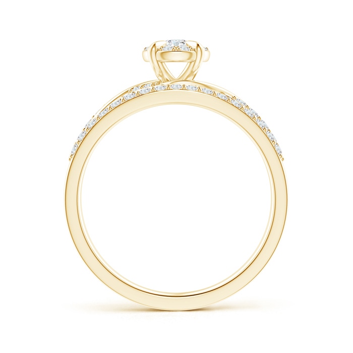 3.2mm GHVS Interlaced Infinity Diamond Bypass Halo Bridal Set in 18K Yellow Gold side-1