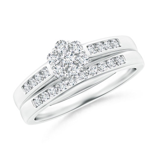 2.35mm GHVS Pressure Set Diamond Clustre Bridal Set in White Gold