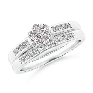 2.35mm II1 Pressure Set Diamond Clustre Bridal Set in White Gold