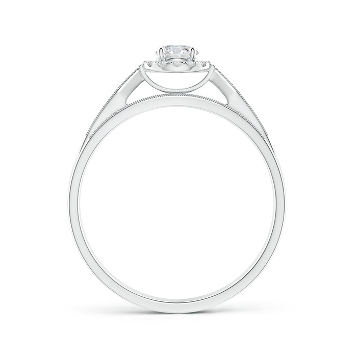3.8mm HSI2 Tapered Milgrain Shank Diamond Halo Bridal Set in White Gold Side-1