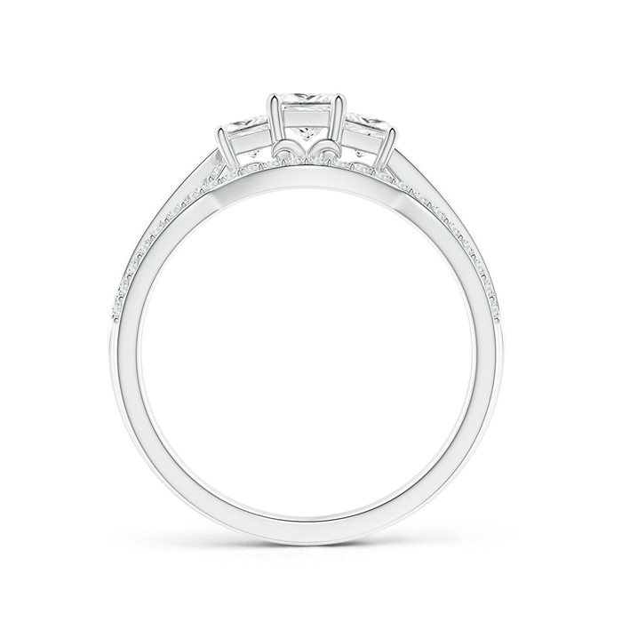 3.5mm GHVS Princess-Cut Diamond Three Stone Bridal Set in White Gold product image