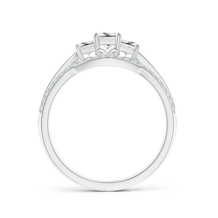 3.5mm HSI2 Princess-Cut Diamond Three Stone Bridal Set in White Gold product image