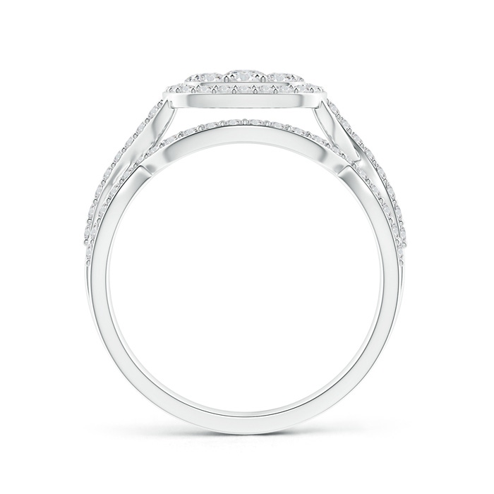 3.5mm HSI2 Entwined Infinity Diamond Cushion Clustre Halo Bridal Set  in White Gold Side-1