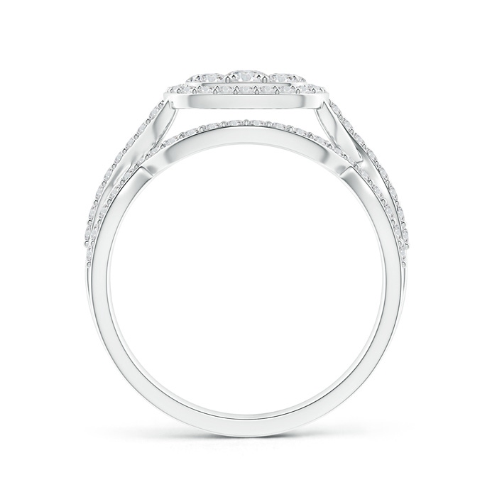 3.5mm HSI2 Entwined Infinity Diamond Cushion Clustre Halo Bridal Set  in White Gold side-1