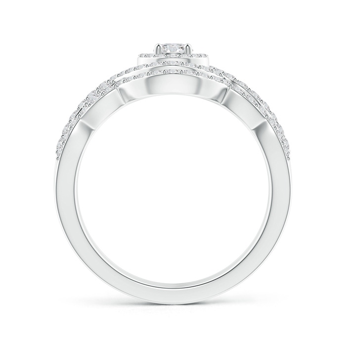 3.5mm HSI2 Crossover Infinity Diamond Triple Halo Bridal Set in White Gold Side-1