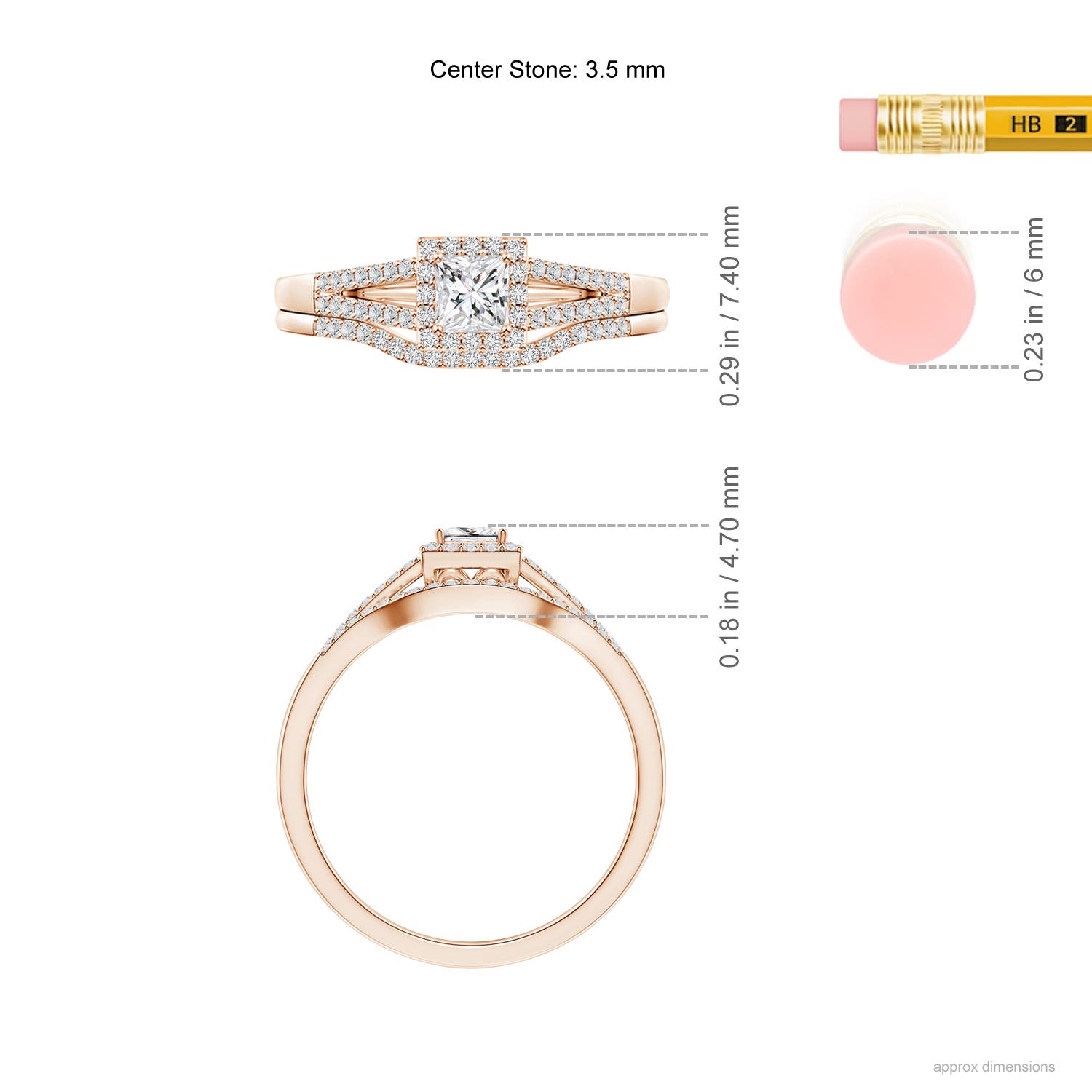 H, SI2 / 0.47 CT / 14 KT Rose Gold