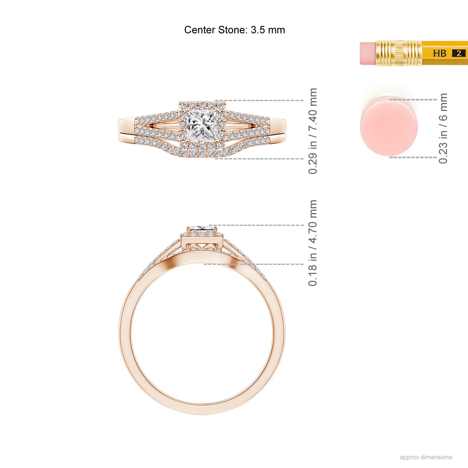 I-J, I1-I2 / 0.47 CT / 14 KT Rose Gold