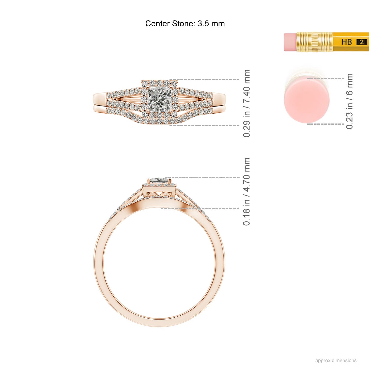 K, I3 / 0.47 CT / 14 KT Rose Gold